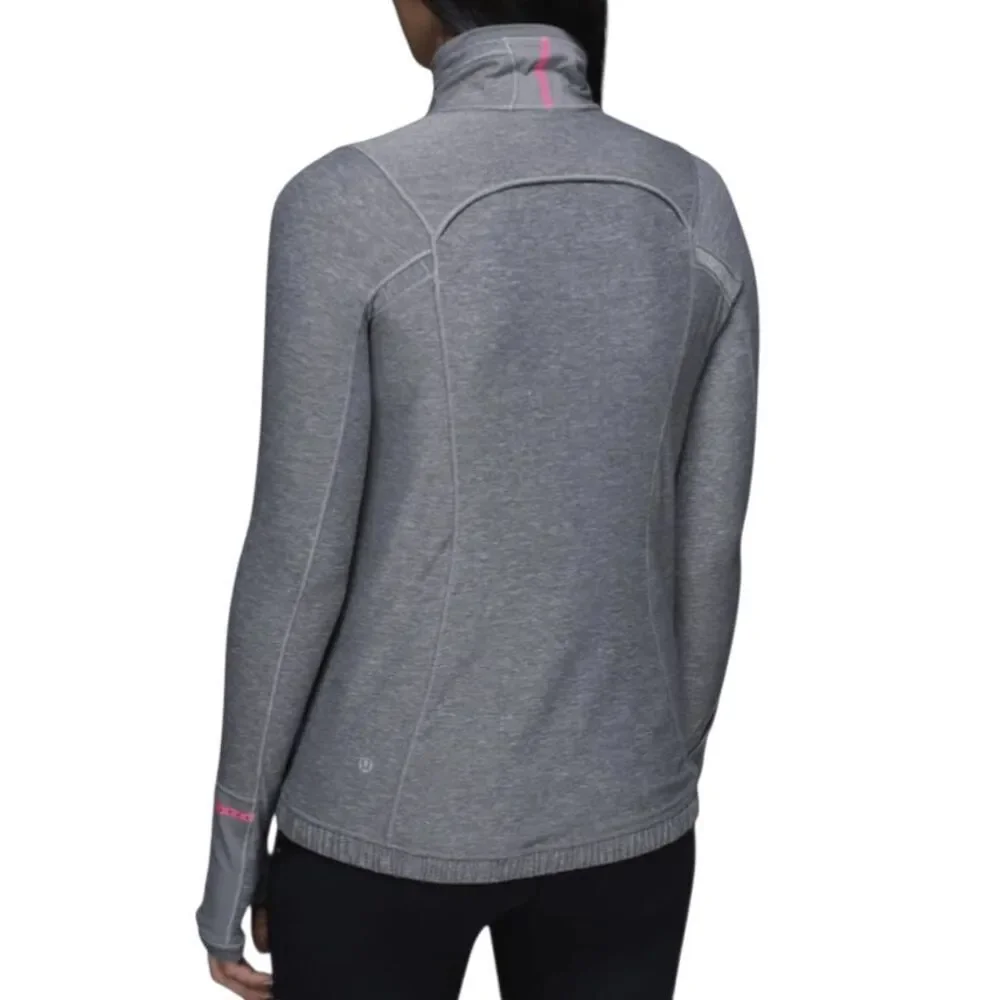 LULULEMON ATHLETICA Pace Pusher 1/2 Zip in Heathered Slate/Slate Size 10
